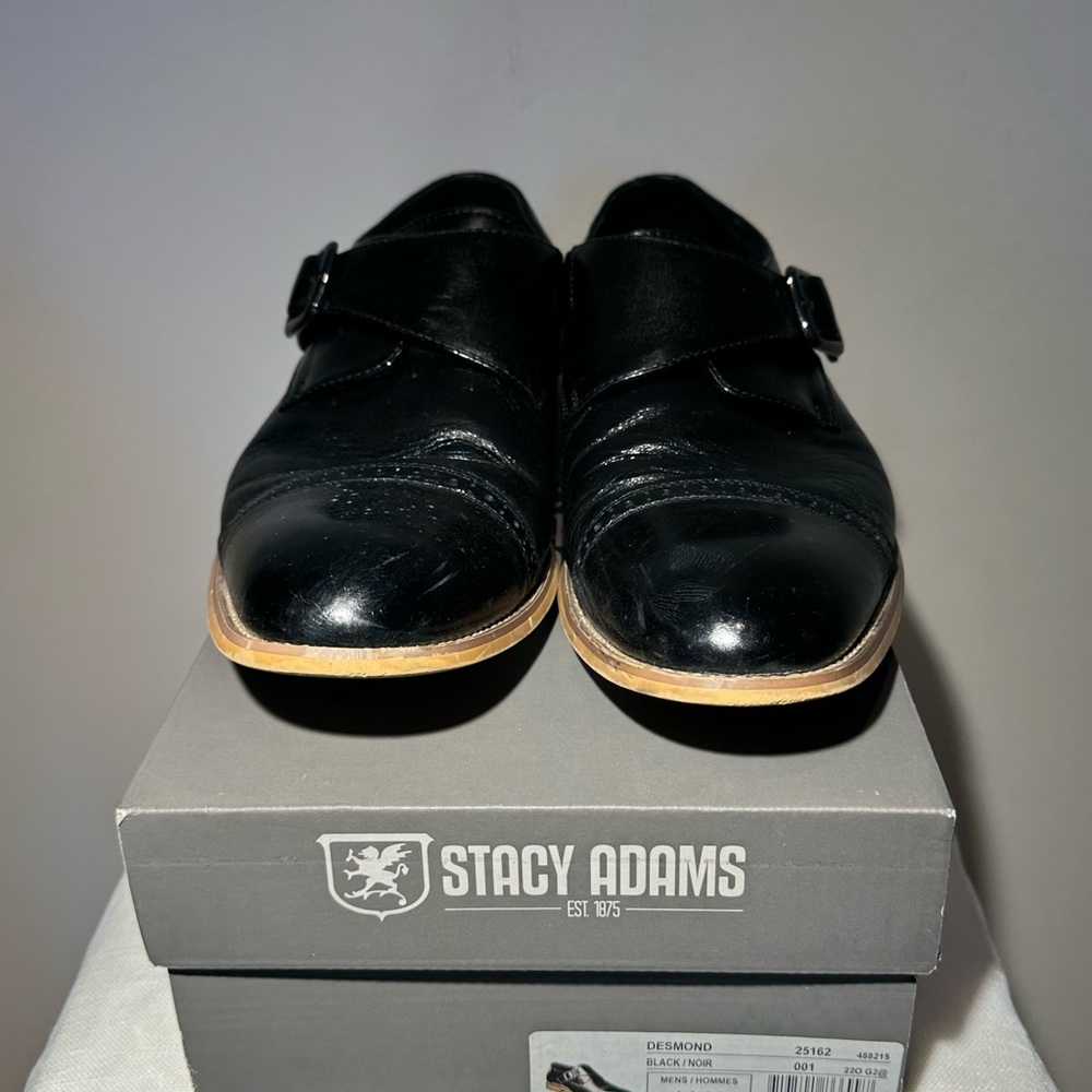 Stacy Adams Men's Black Dress Shoes Desmond with matching belt